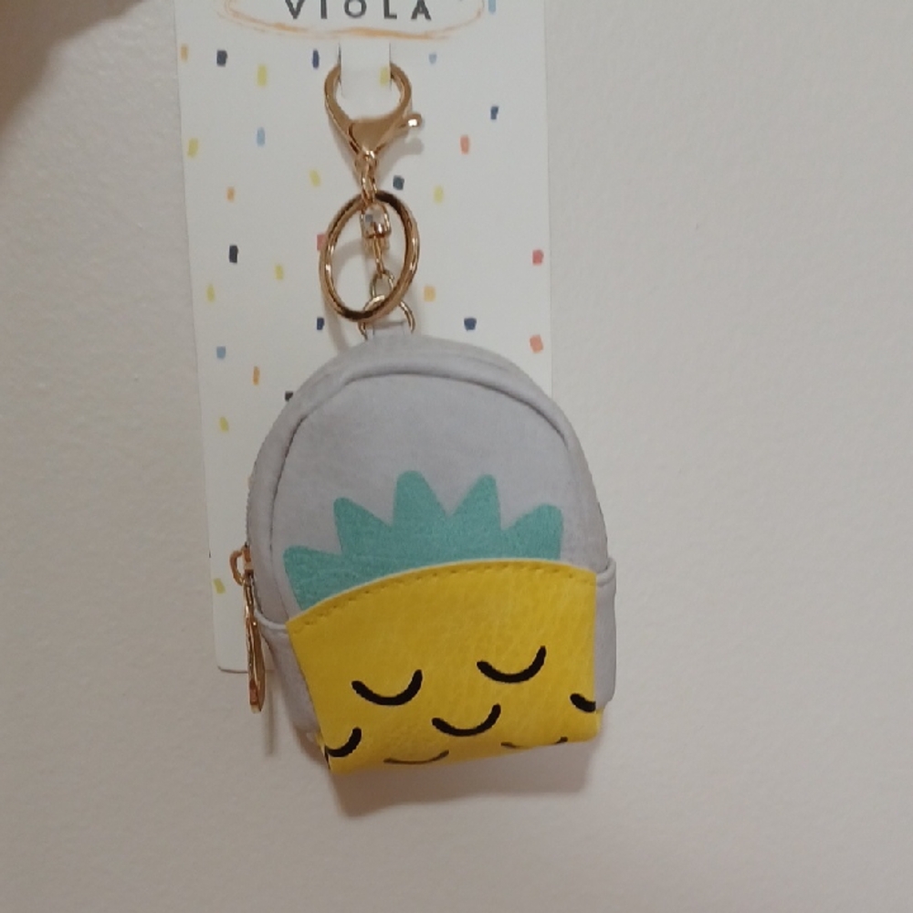 Kids Mini Backpack Keychain - Gray and Yellow